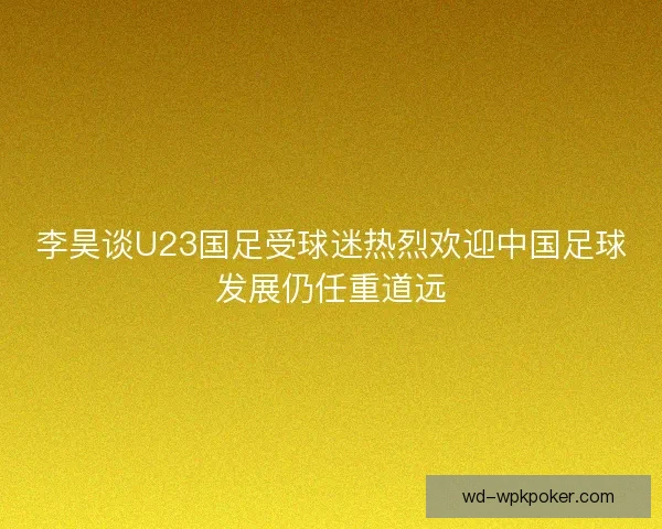 李昊谈U23国足受球迷热烈欢迎中国足球发展仍任重道远